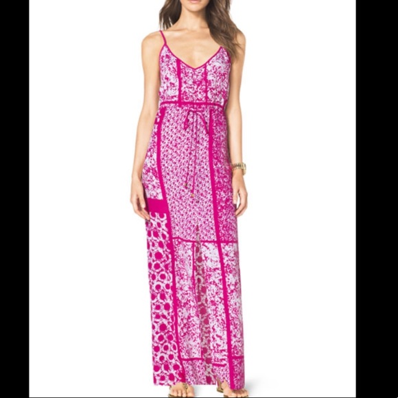 MICHAEL Michael Kors Printed Drawstring Maxi Dress - Picture 2 of 8